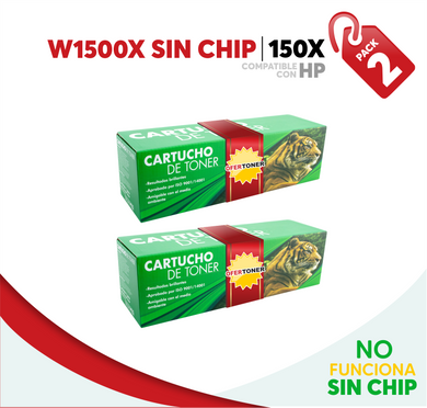 2 Pza Tóner 150X Sin Chip Compatible con HP W1500X