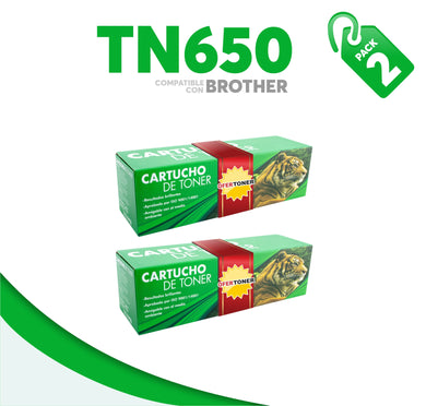 2 Pza Tóner TN650 Compatible con Brother