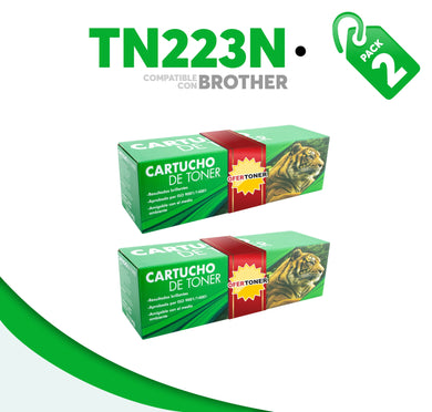 2 Pza Tóner TN223BK Compatible con Brother