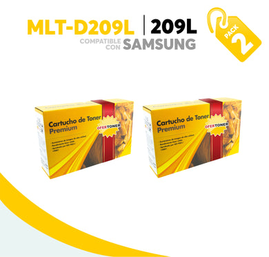 2 Pza Tóner 209L Alto Rendimiento Compatible con Samsung MLT-D209L