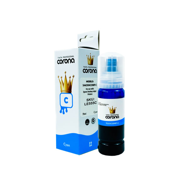 Tinta Corona Compatible Con Epson 555 Cian 70ml
