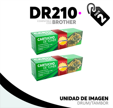 2 Pza Unidad de Imagen DR210M Compatible con Brother