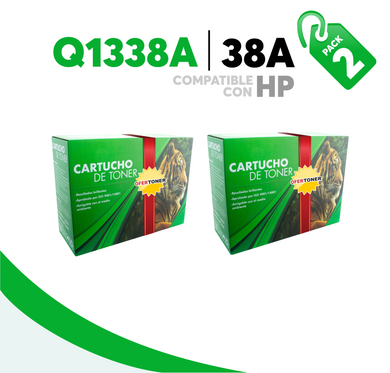 2 Pza Tóner 38A Compatible con HP Q1338A