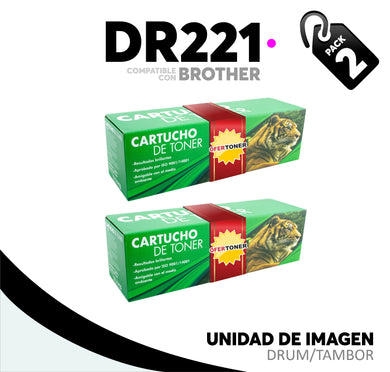 2 Pza Unidad de Imagen DR221M Compatible con Brother