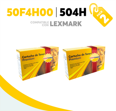 2 Pza Tóner 504H Compatible con Lexmark 50F4H00
