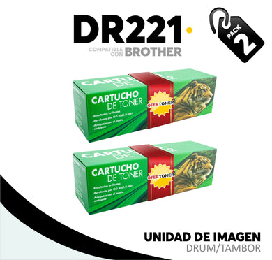 2 Pza Unidad de Imagen DR221Y Compatible con Brother