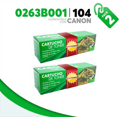 2 Pza Tóner 104 Compatible con Canon 0263B001AA