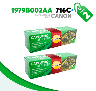 2 Pza Tóner 716C Compatible con Canon 1979B002AA