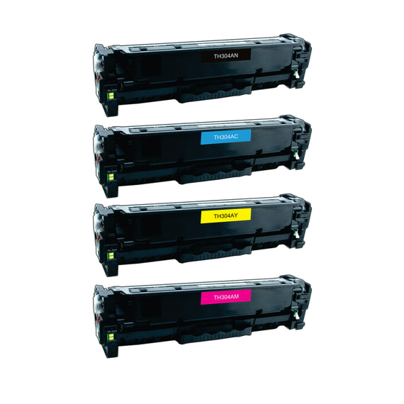 Pack Toner Color 304A 305A 312A CC530A / CC531A / CC532A / CC533A Corona Compatible con HP