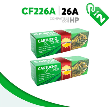 2 Pza Tóner 26A Compatible con HP CF226A