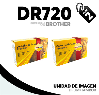 2 Pza Unidad de Imagen DR720 Compatible con Brother