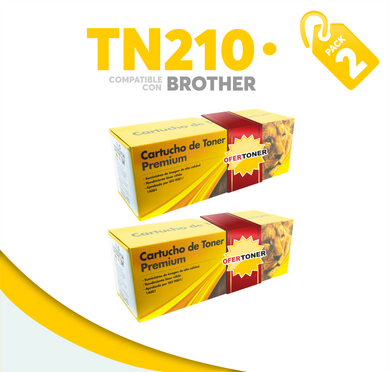 2 Pza Tóner TN210Y Compatible con Brother