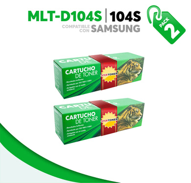 2 Pza Tóner 104S Compatible con Samsung MLT-D104S