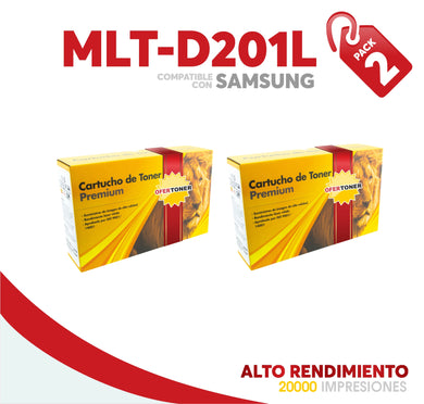 2 Pza Tóner 201L Compatible con Samsung MLT-D201L