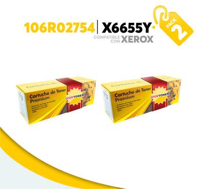 2 Pza Tóner X6655Y Compatible con Xerox 106R02754