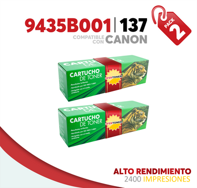 2 Pza Tóner 137 Alto Rendimiento Compatible con Canon 9435B001