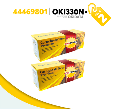 2 Pza Tóner OKI330N Compatible con Okidata 44469801