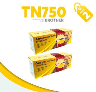 2 Pza Tóner TN750 Compatible con Brother