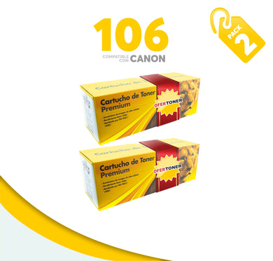 2 Pza Tóner 106 Compatible con Canon 0264B001AA