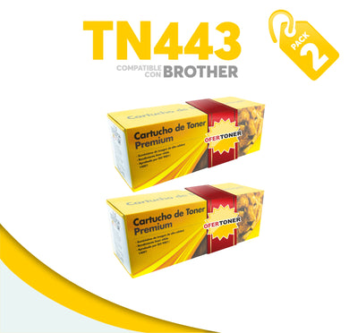 2 Pza Tóner TN443 Compatible con BROTHER