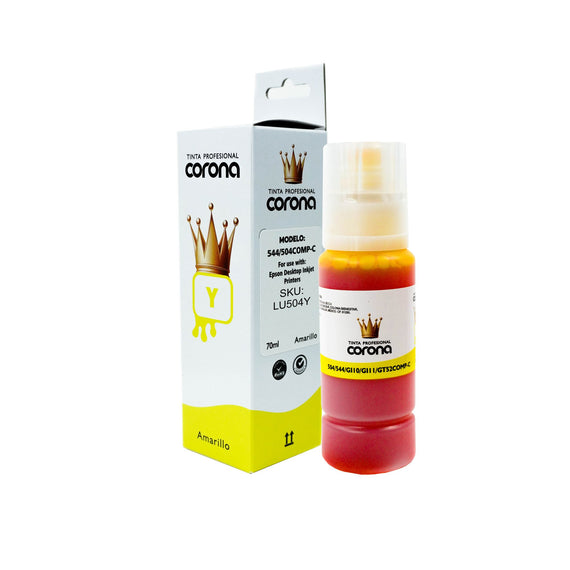 Tinta Corona Universal Compatible Con 504/544/GI10/GI11/GT53/GT51 Amarillo 100ml