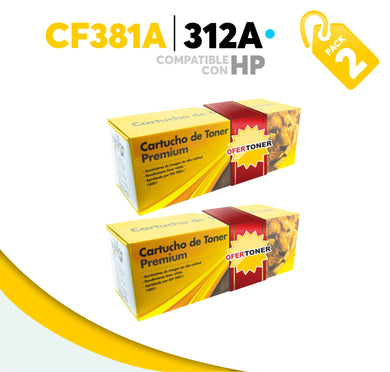 2 Pza Tóner 312A Compatible con HP CF381A