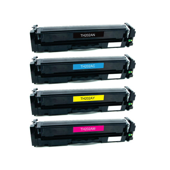 Pack Toner Color 202A CF500A / CF501A / CF502A / CF503A Corona Compatible con HP
