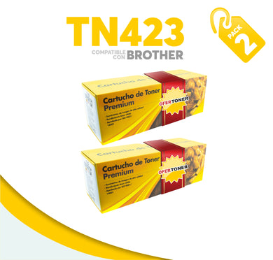 2 Pza Toner TN423 Compatible con BROTHER