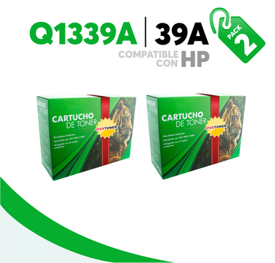 2 Pza Tóner 39A Compatible con HP Q1339A