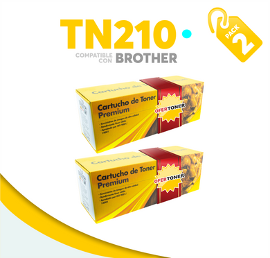 2 Pza Tóner TN210C Compatible con Brother