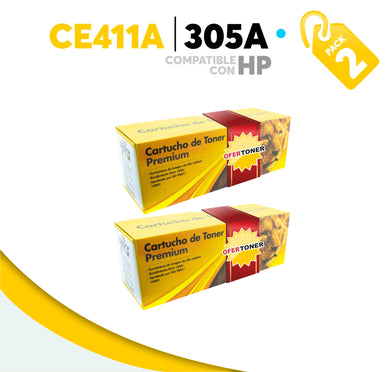 2 Pza Tóner 305A Compatible con HP CE411A