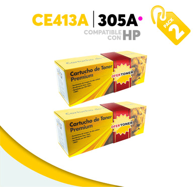 2 Pza Tóner 305A Compatible con HP CE413A