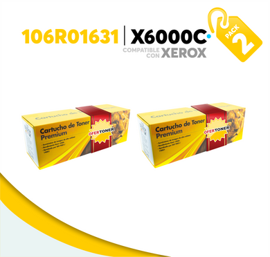 2 Pza Tóner X6000C Compatible con Xerox 106R01631