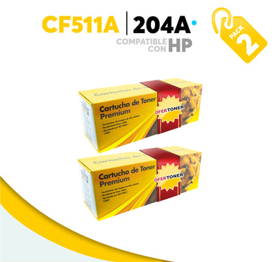 2 Pza Tóner 204A Compatible con HP CF511A