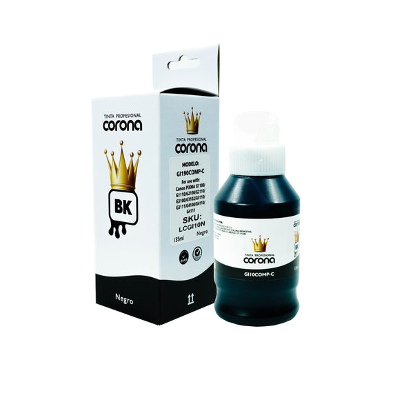 Tinta Corona Compatible Con Canon GI10 Negro 135ml