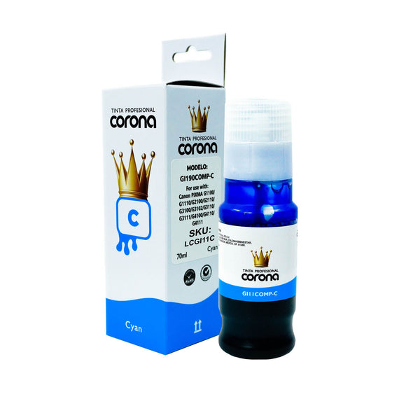 Tinta Corona Compatible Con Canon GI11 Cian 70ml