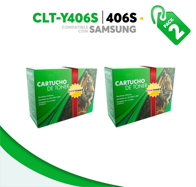 2 Pza Tóner Y406S Compatible con Samsung CLT-Y406S