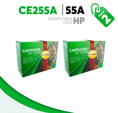 2 Pza Tóner 55A Compatible con HP CE255A