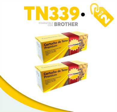 2 Pza Tóner TN339BK Compatible con Brother