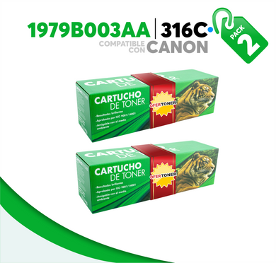 2 Pza Tóner 316C Compatible con Canon 1979B003AA