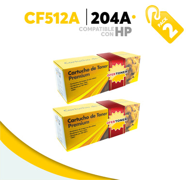 2 Pza Tóner 204A Compatible con HP CF512A