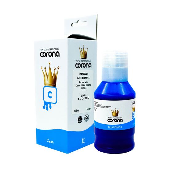Tinta Corona Compatible Con Canon GI16 Cian 135ml