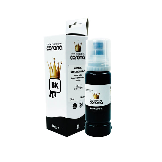 Tinta Corona Compatible Con Epson 574 Negro 70ml