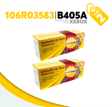 2 Pza Tóner B405A Compatible con Xerox 106R03583