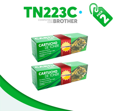 2 Pza Tóner TN223C Compatible con Brother