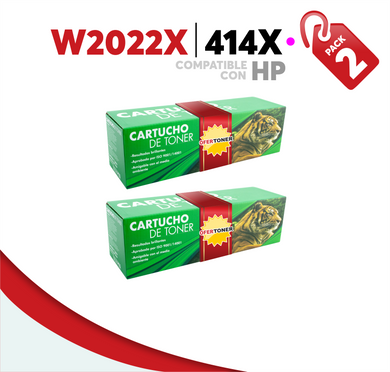 2 Pza Tóner 414X Alto Rendimiento Compatible con HP W2023X