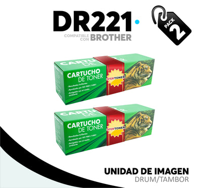 2 Pza Unidad de Imagen DR221C Compatible con Brother