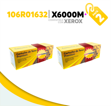 2 Pza Tóner X6000M Compatible con Xerox 106R01632