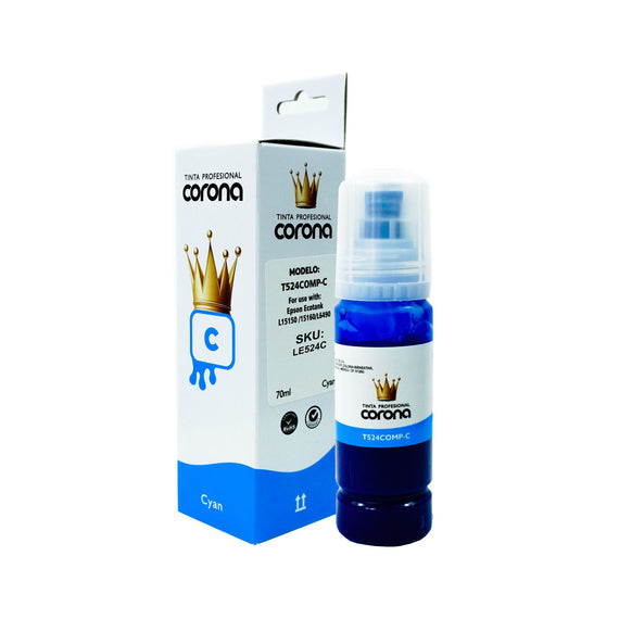 Tinta Corona Compatible Con Epson 524 Cian 70ml