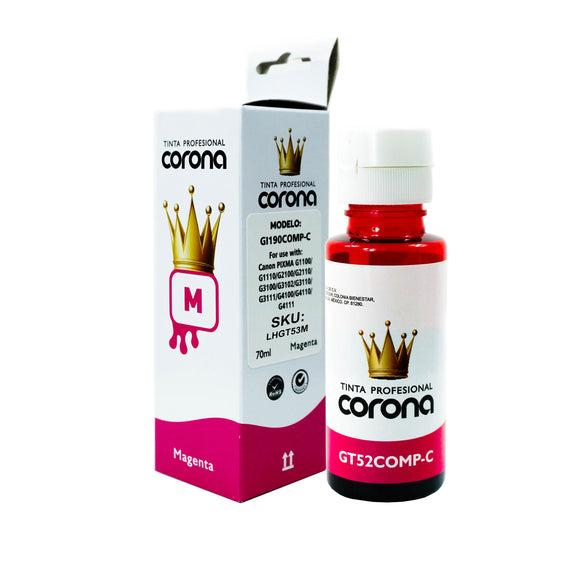 Tinta Corona Compatible Con Hp GT53/GT51/GT52 Magenta 70ml
